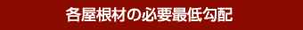 各屋根材の必要最低勾配