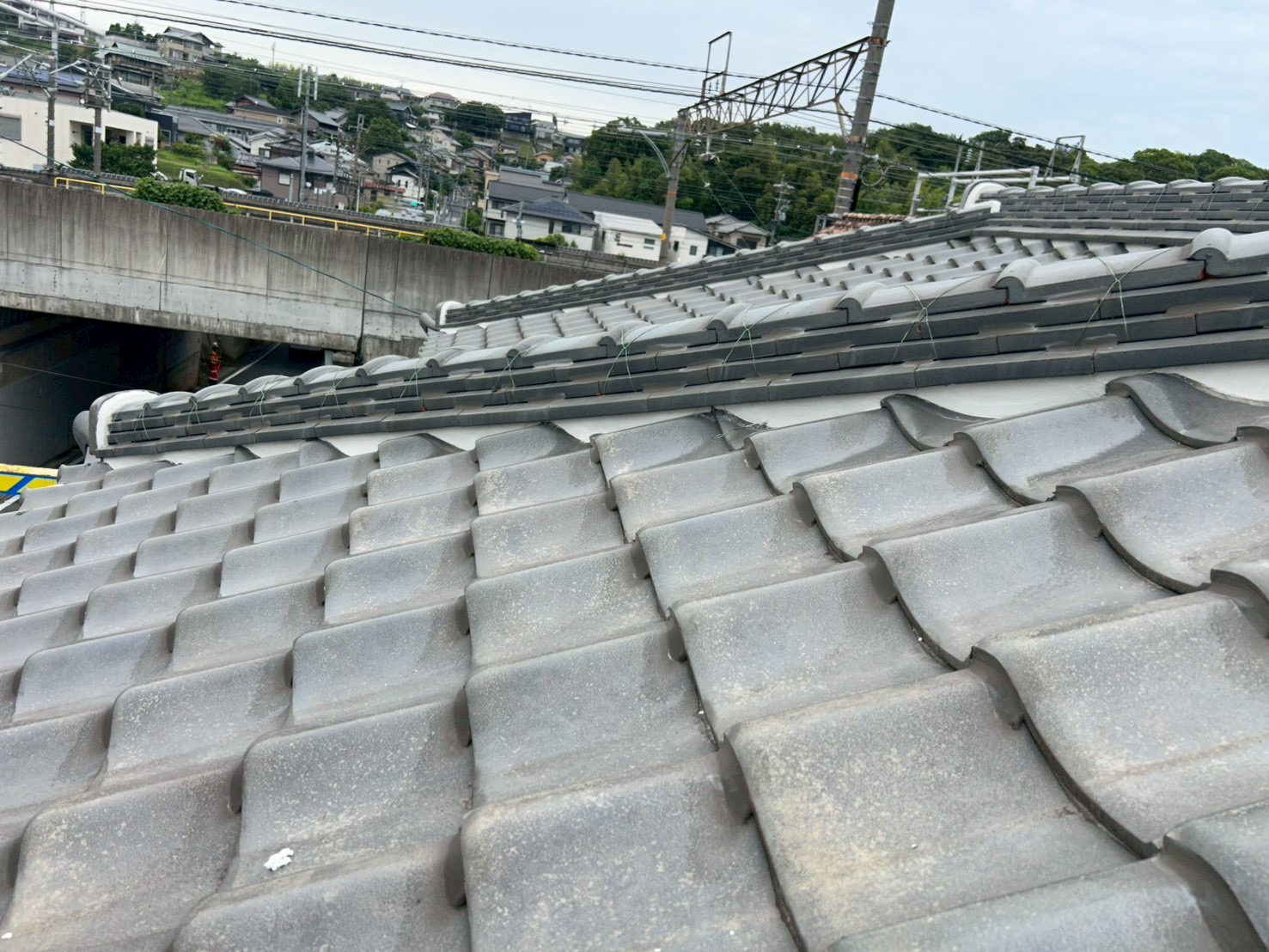 漆喰工事完了後の瓦屋根名古屋市守山区