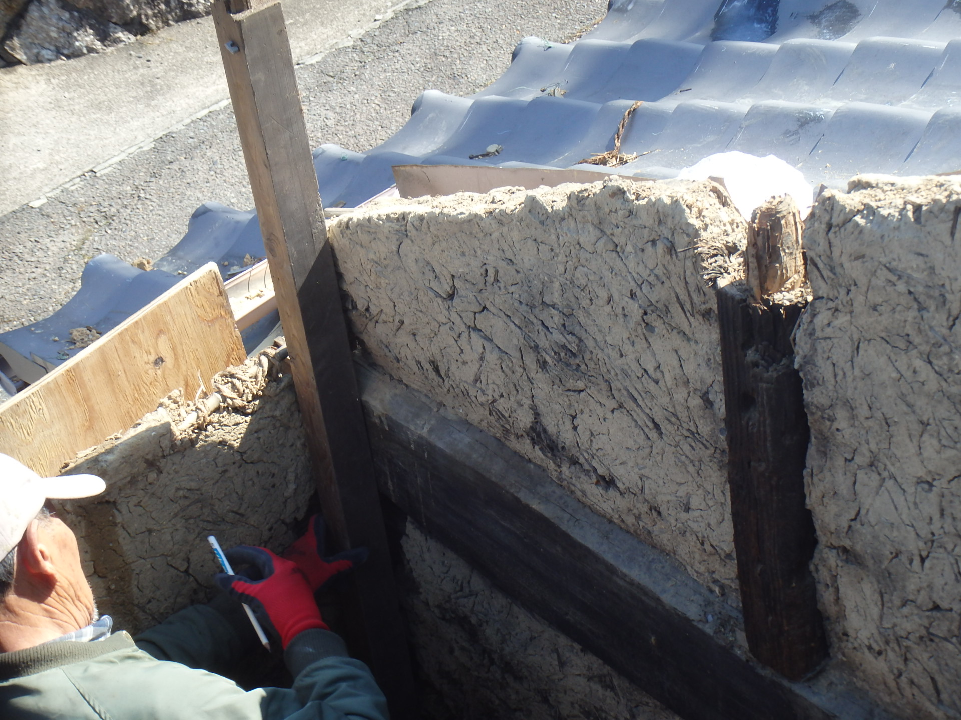 屋根柱腐食／母屋補強／軒桁補強