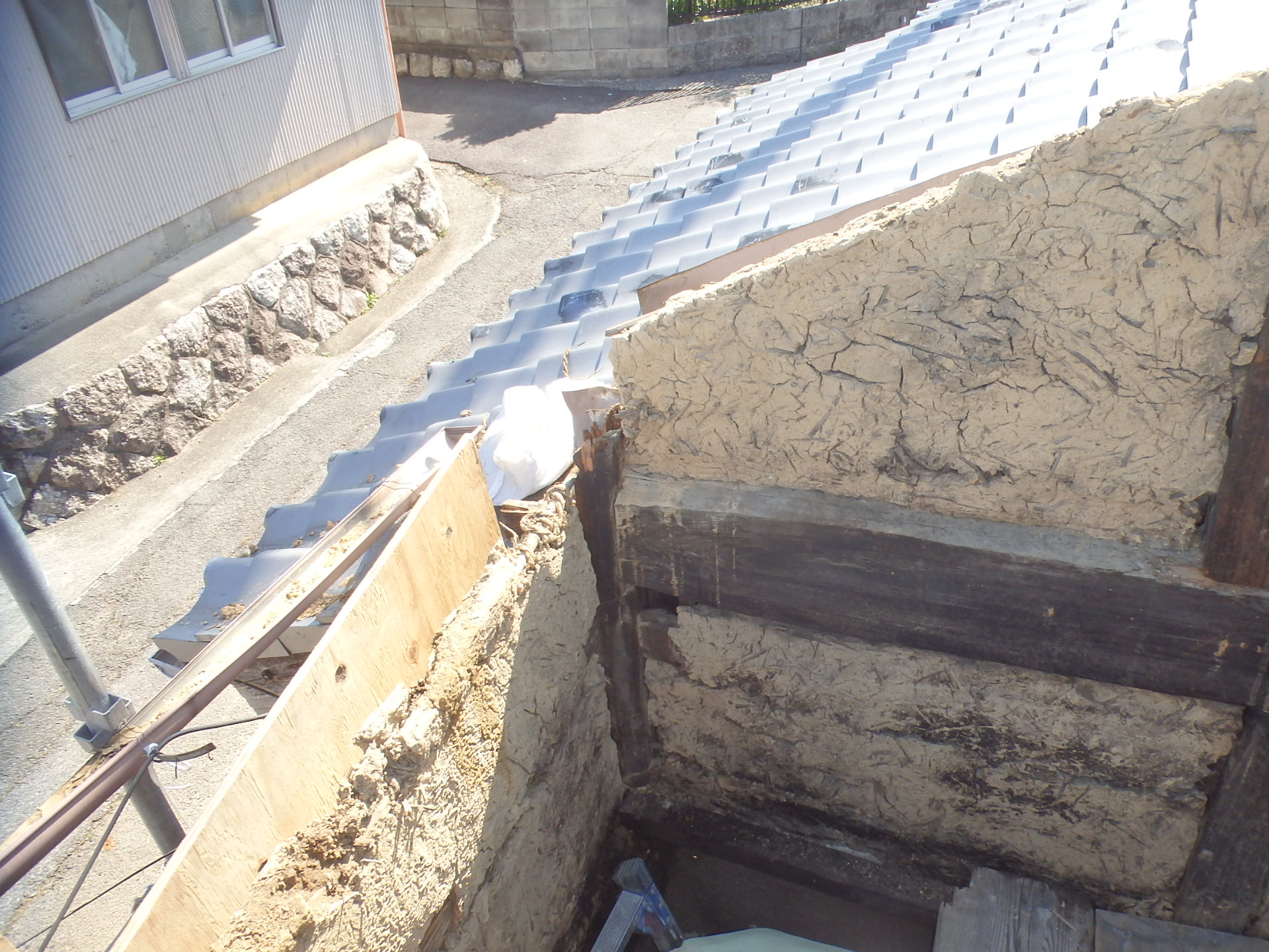 屋根柱腐食／母屋補強／軒桁補強