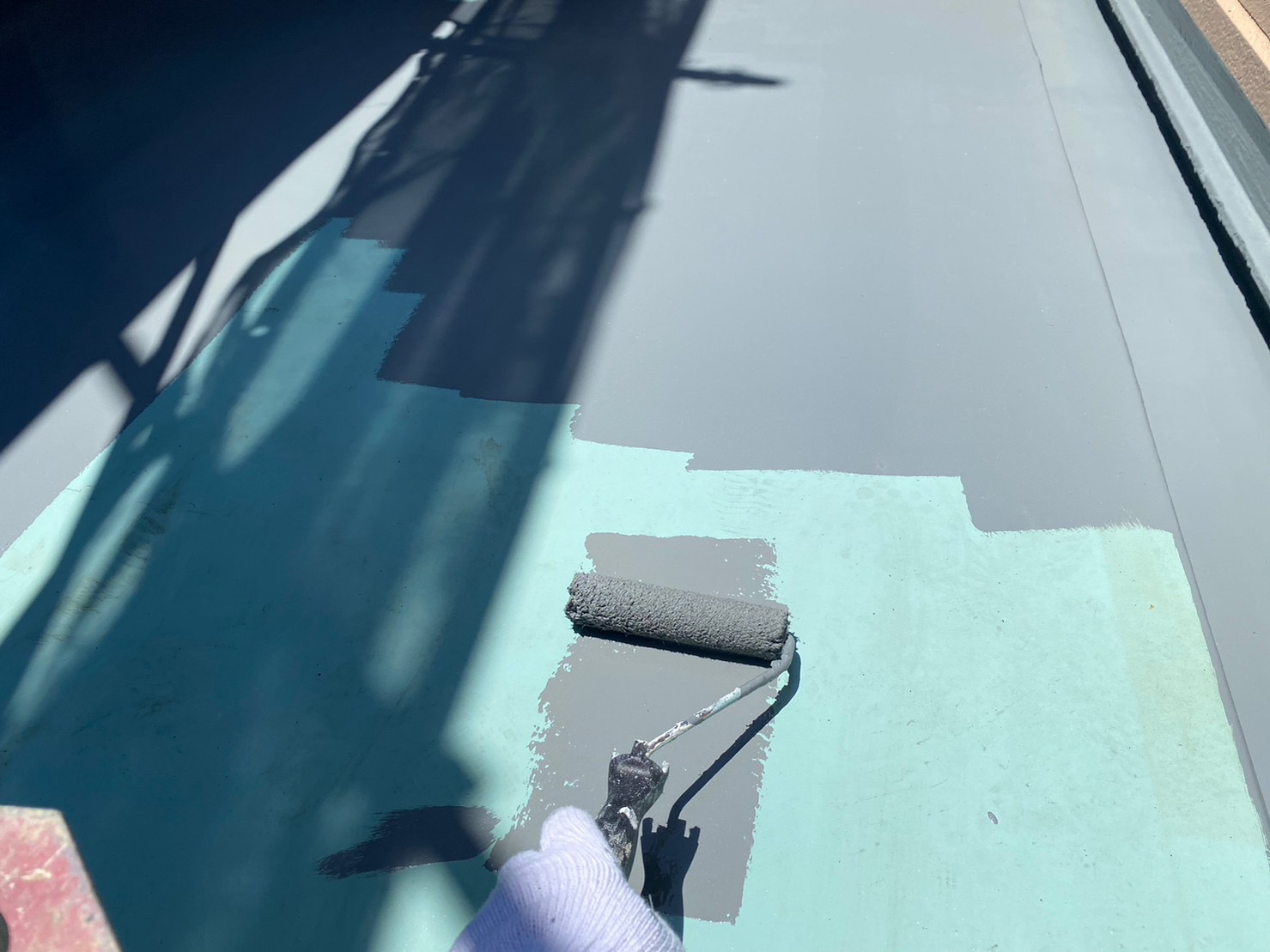 トップコート塗布して仕上風景