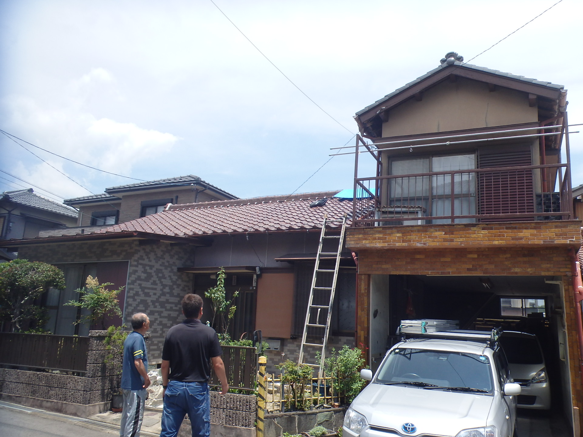 棟瓦の歪み調査結果