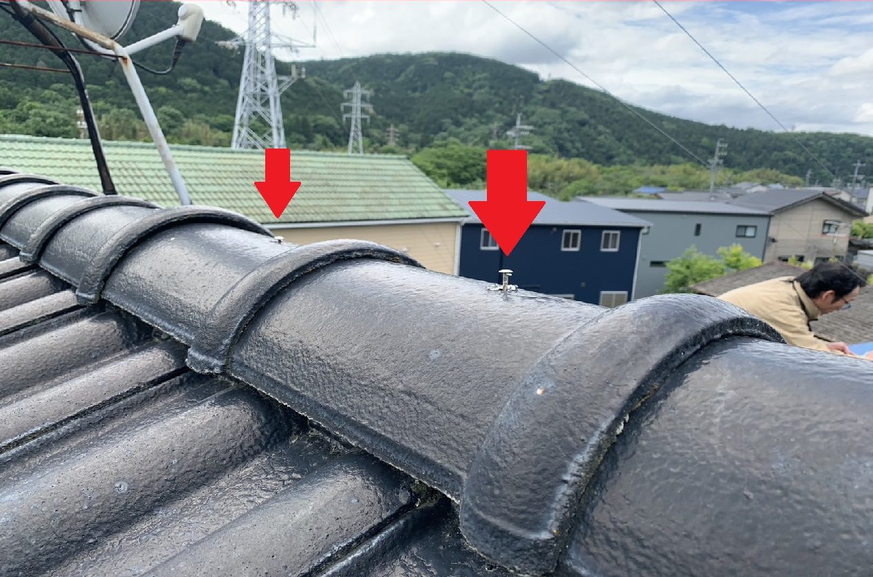 棟部の釘浮き