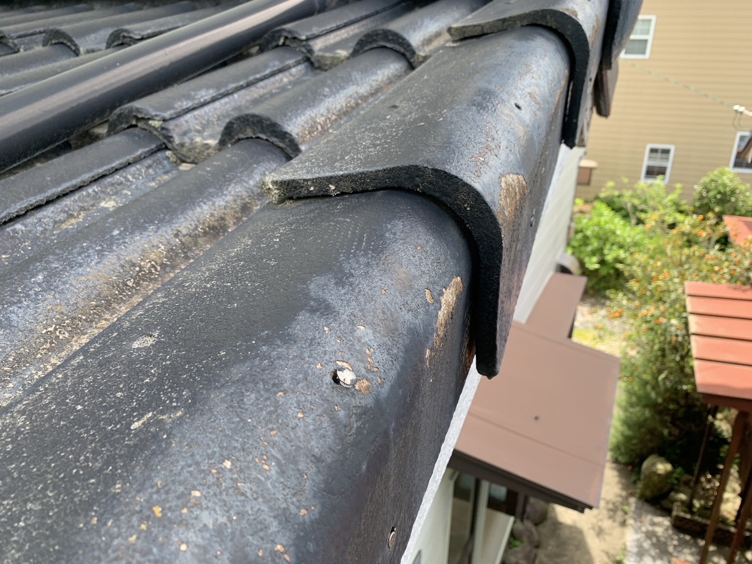 表面が荒れてきたモニエル瓦