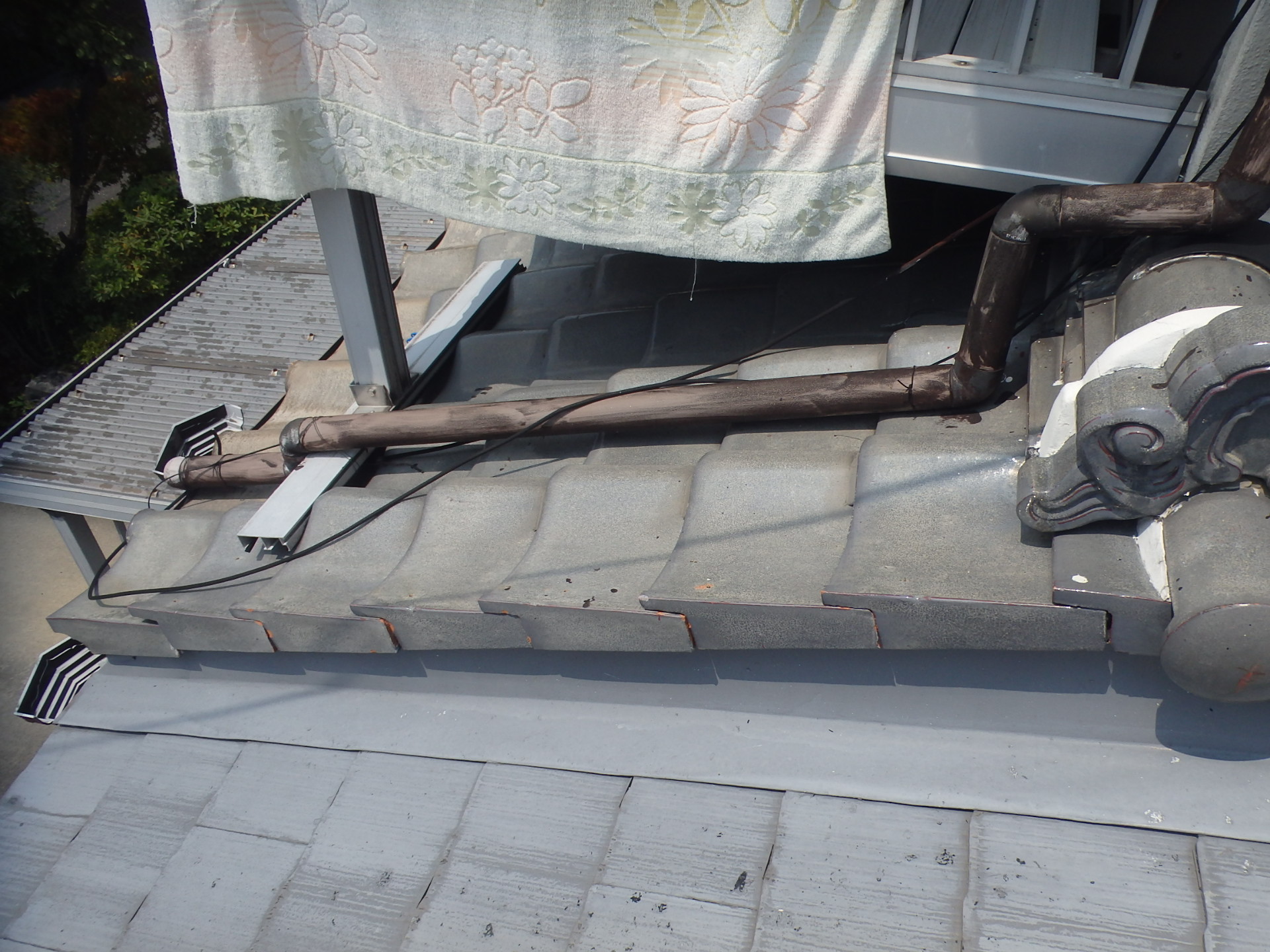 増築部分の屋根