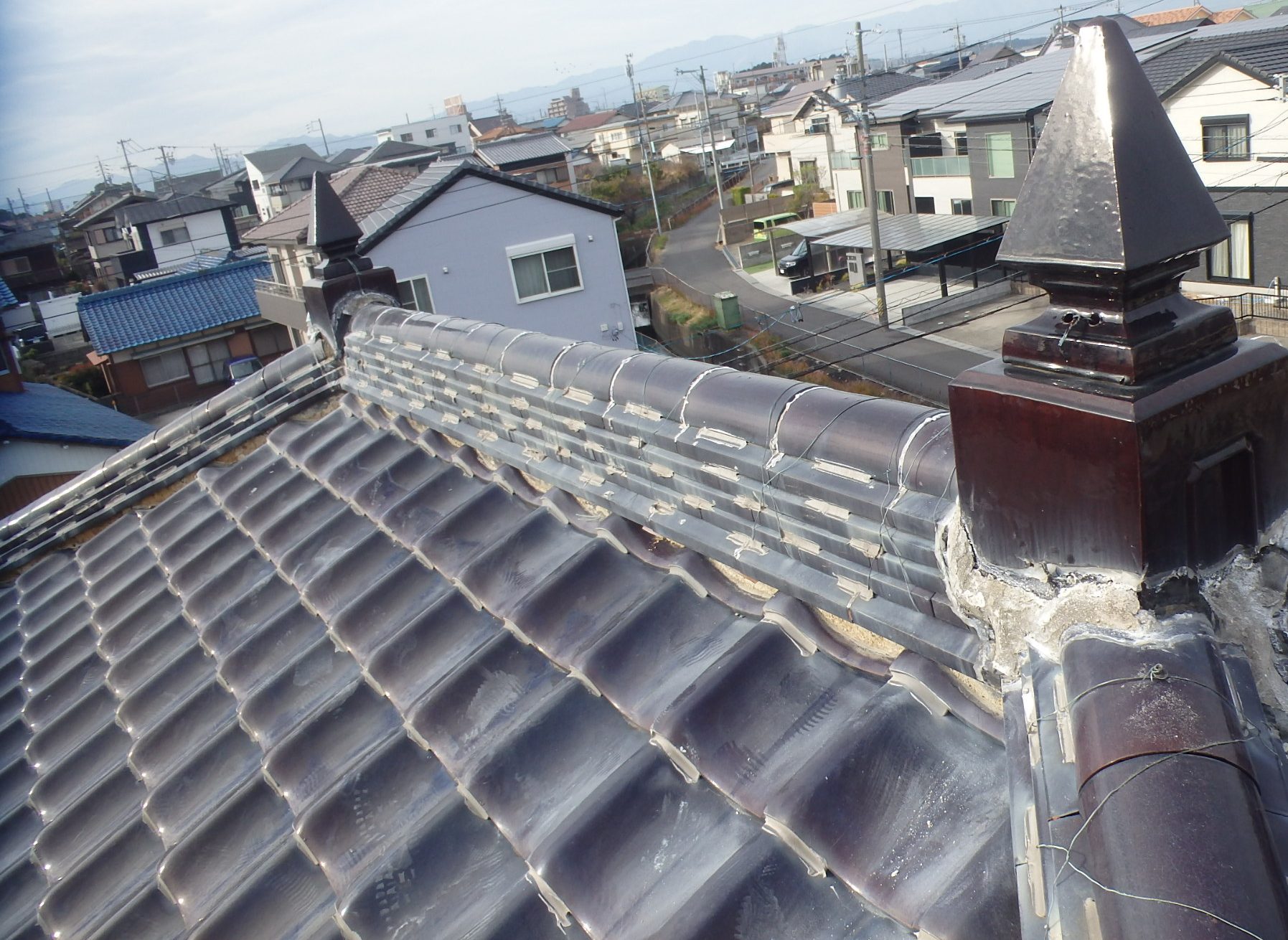 高貴な紫色の瓦屋根