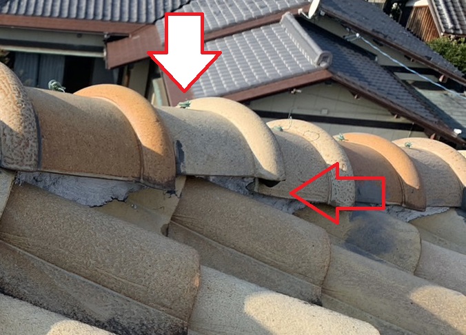 棟のズレと釘の浮き