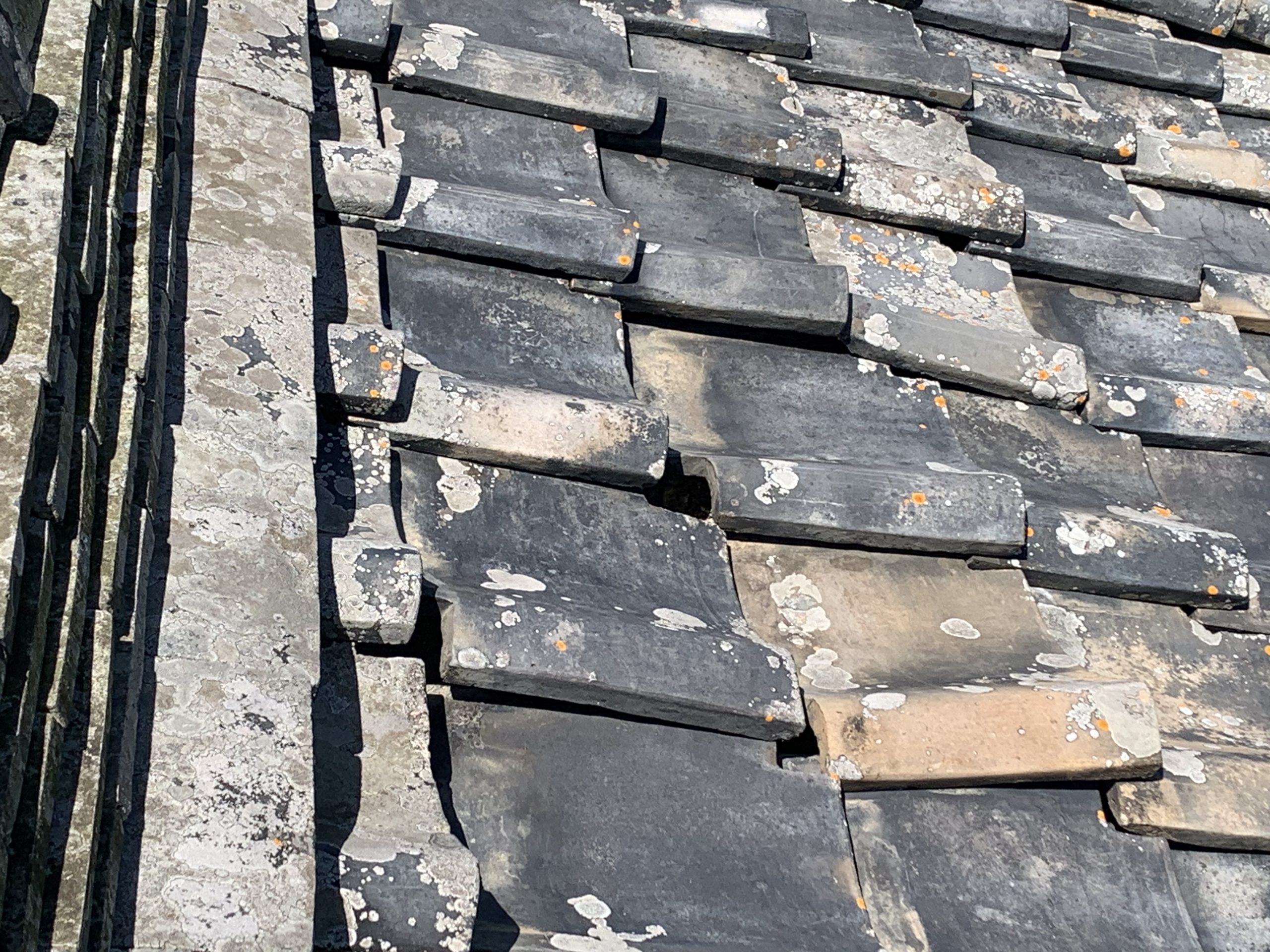 雨漏りが発生している瓦屋根