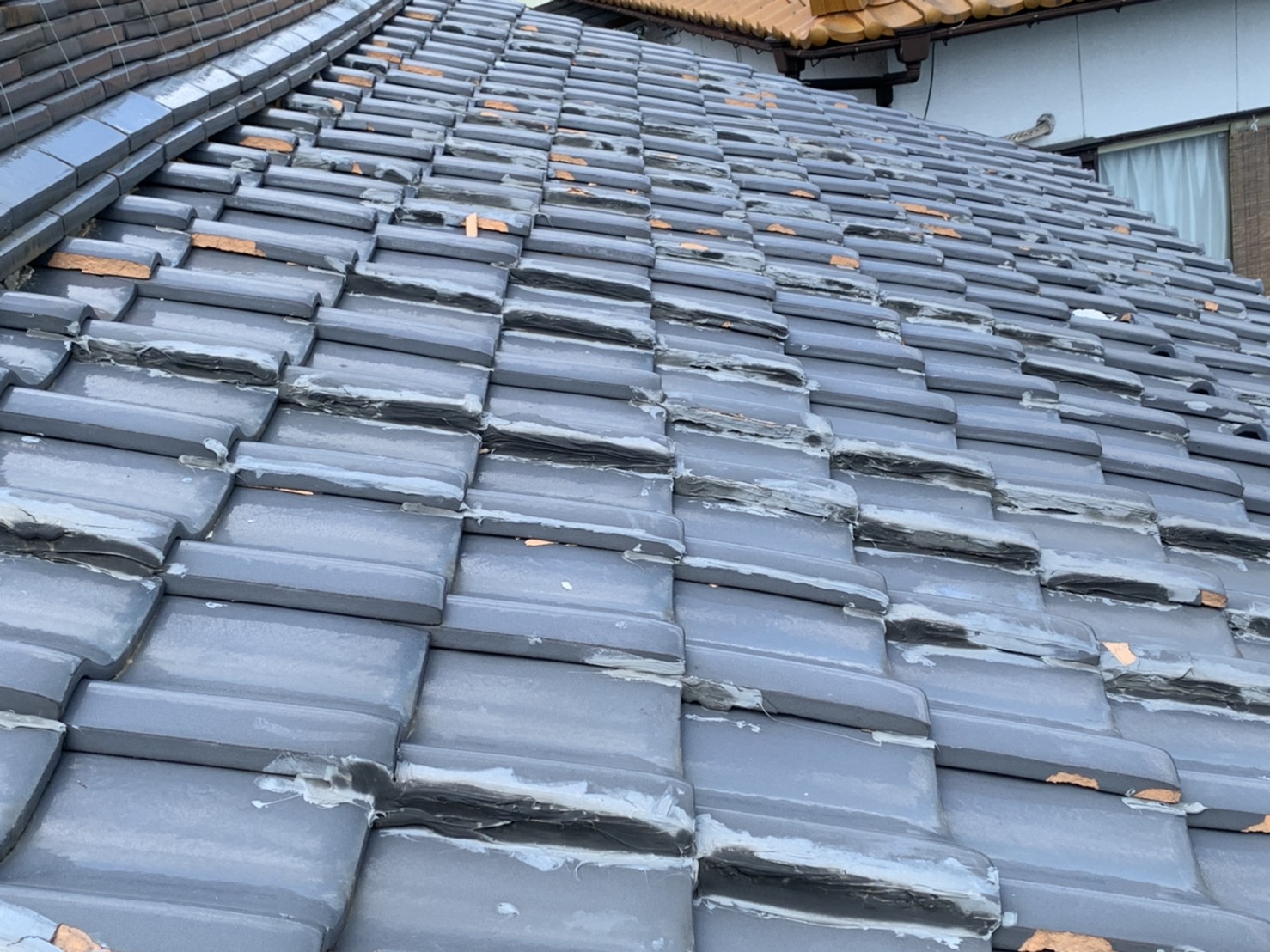 屋根葺き替え工事前