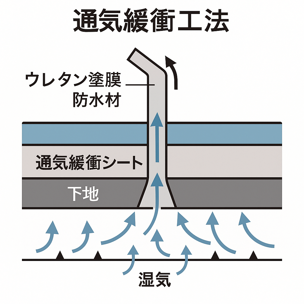 通気緩衝工法（脱気筒の仕組み）