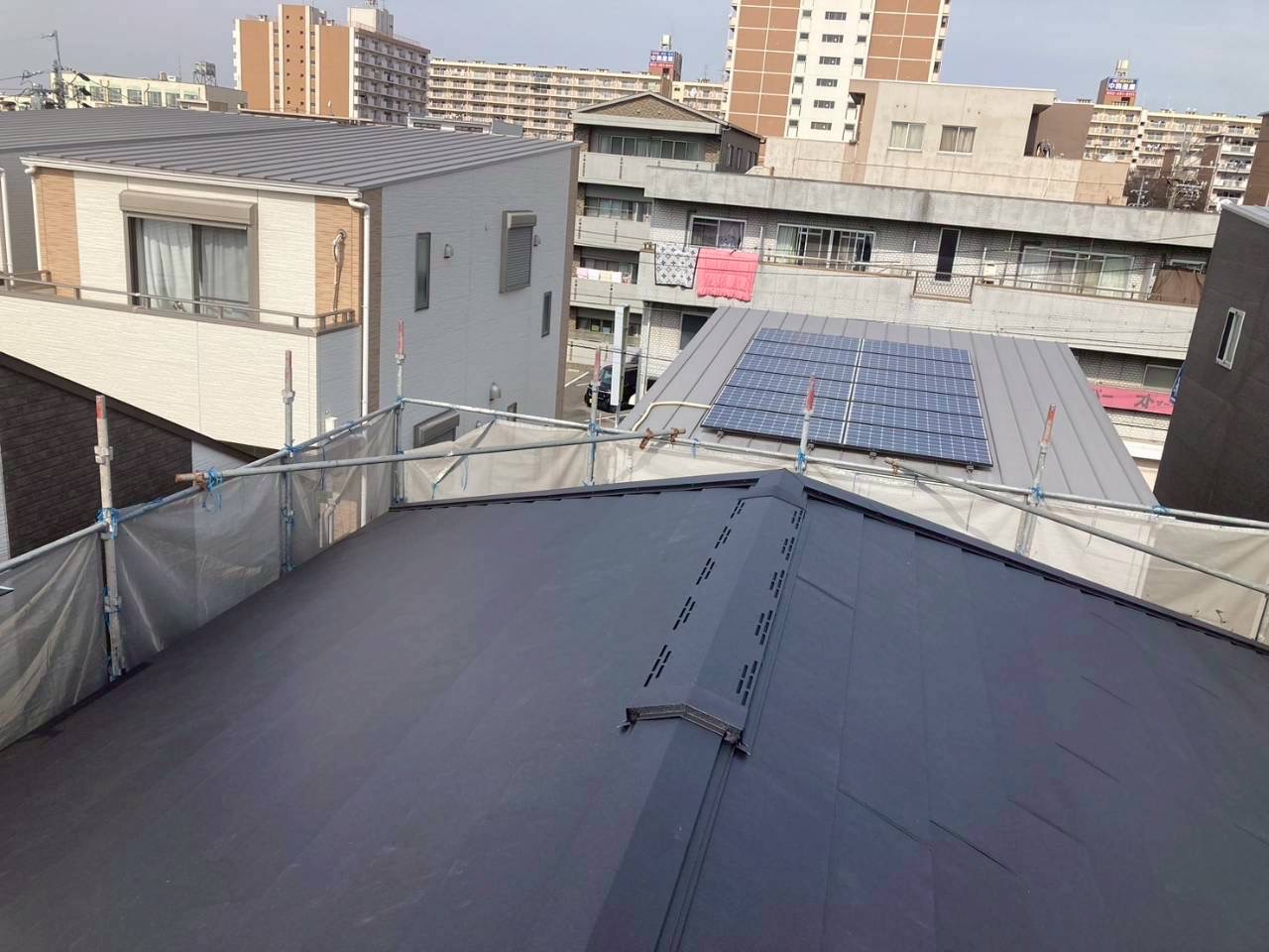 施工完了後のスーパーガルテクト屋根守山区