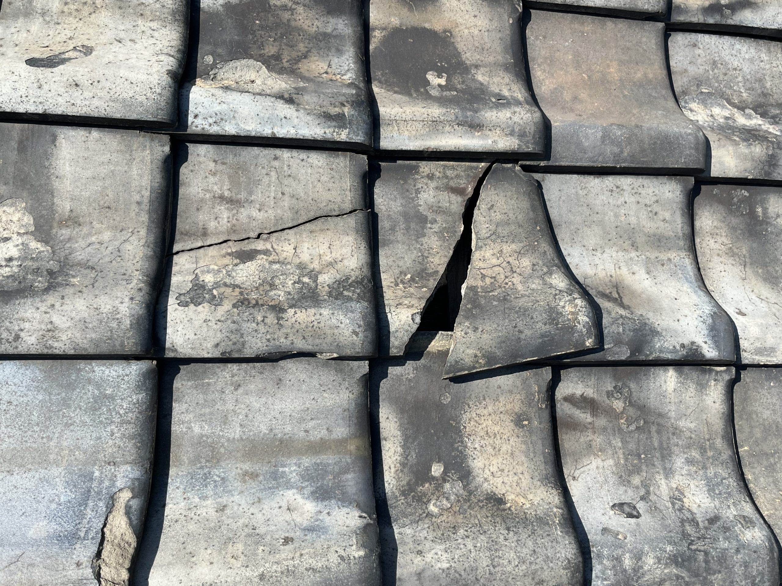 築60年 瓦屋根 破損