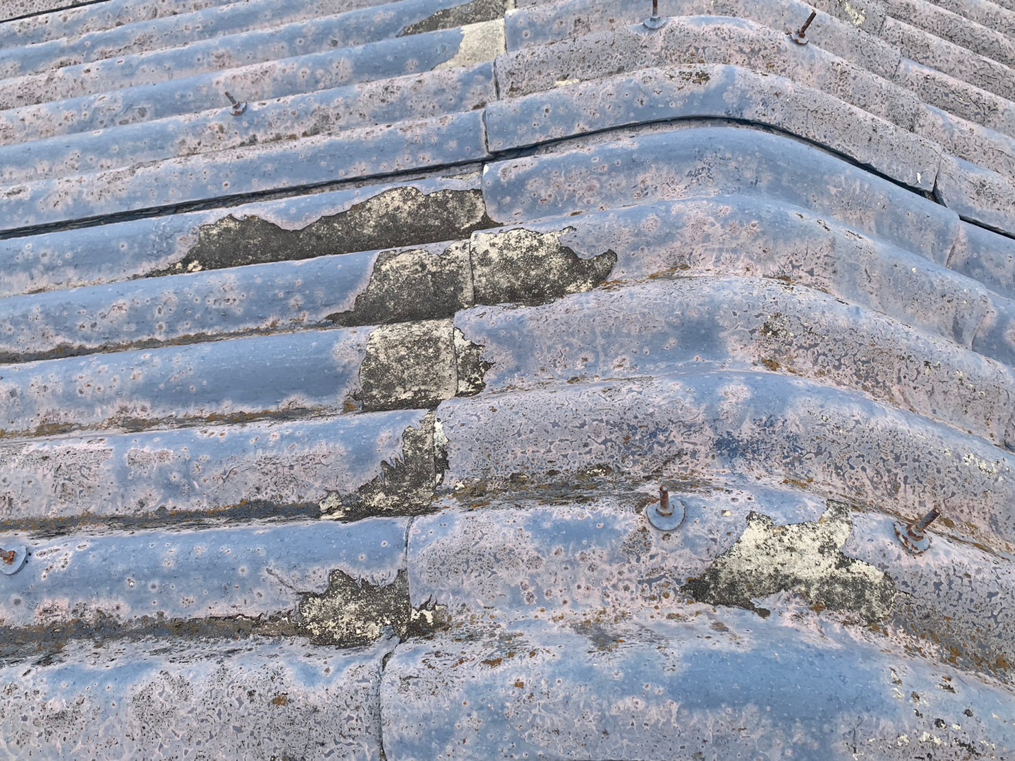 スレート屋根の劣化写真