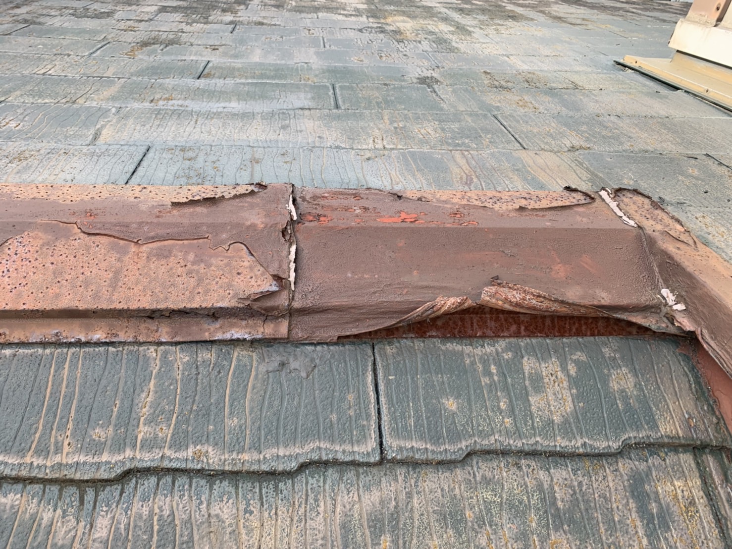 棟板金や破風板の傷み