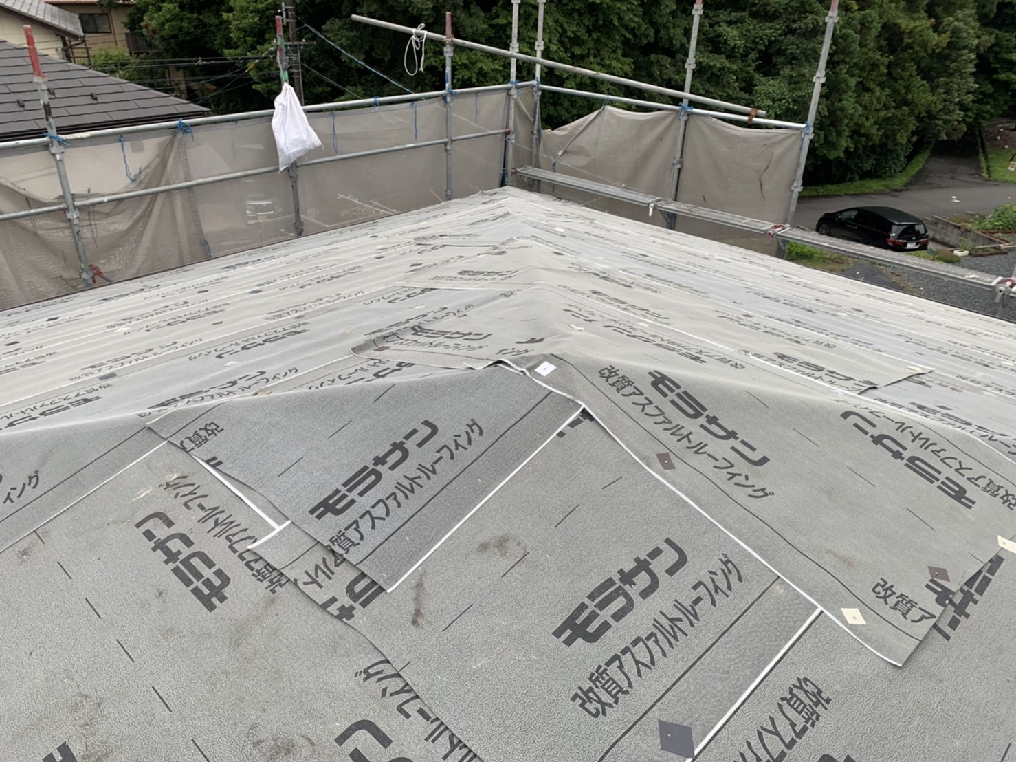 ルーフィングの重ね代ディテール写真