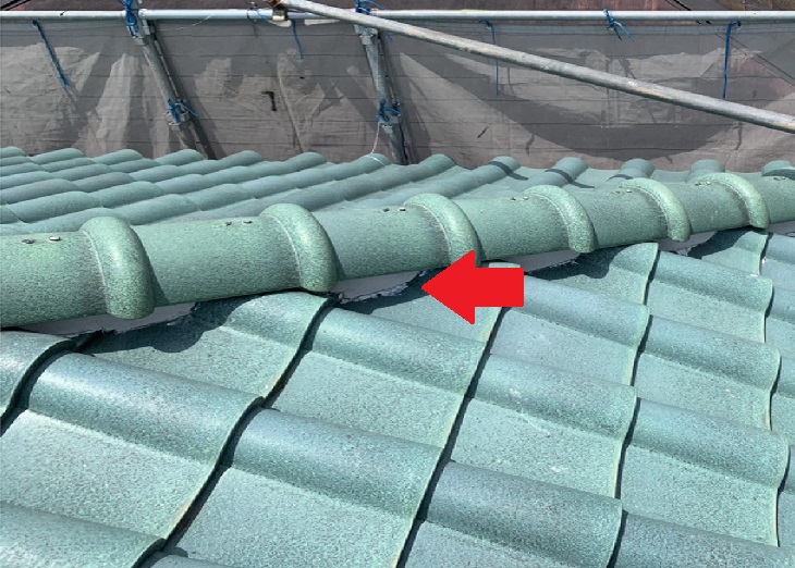 S字瓦漆喰葺き直し