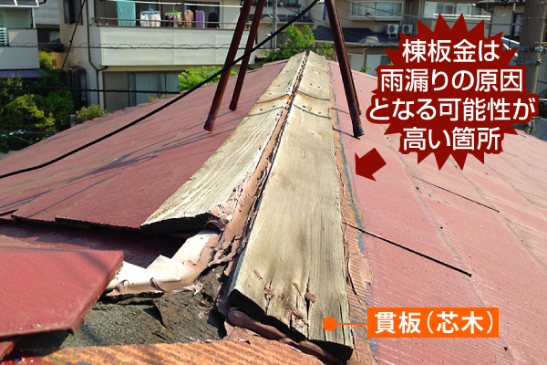 棟板金の雨漏り被害