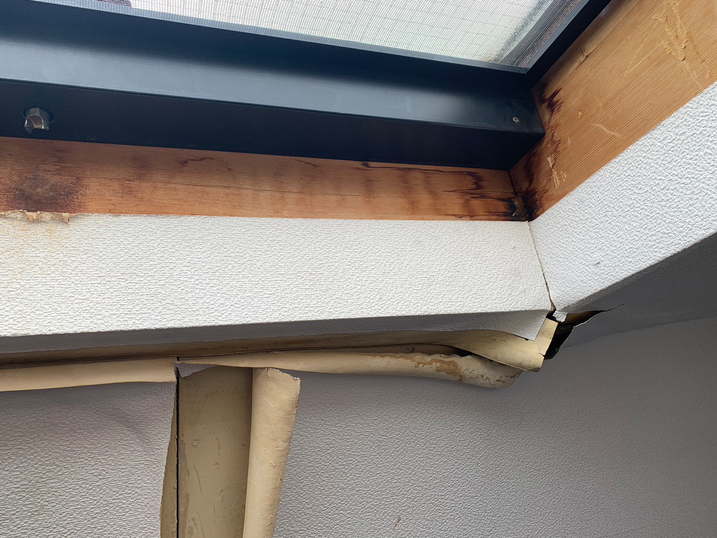 クロスが剥がれた室内