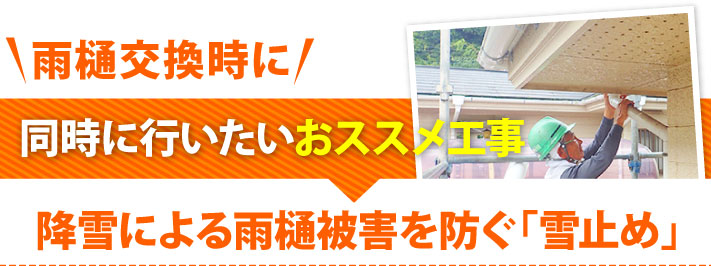 雨樋交換時に同時に行いたいおススメ工事「雪止め」