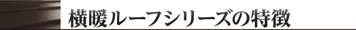 横断ルーフシリーズの特徴